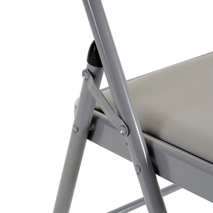 2026 NEW 6 Pack Gray Folding Chairs with Padded Seats, Portable Stackable Foldable Chairs for Indoor & Outdoor, Commercial Seat with Metal Frame for Events Office Wedding Party, 330lbs Capacity