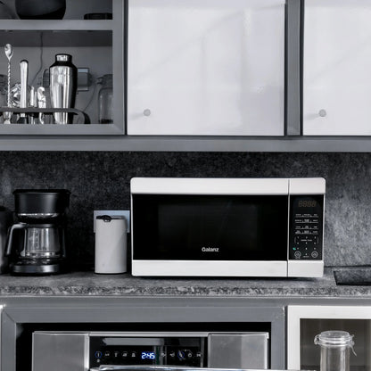 2026 NEW Galanz 1.1 cu ft 1000W Countertop Microwave Oven in White with One Touch Express Cooking