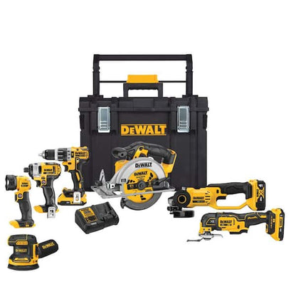 2026 NEW 20V MAX Cordless 7 Tool Combo Kit with TOUGHSYSTEM Case, (1) 20V 4.0Ah Battery and (2) 20V 2.0Ah Batteries