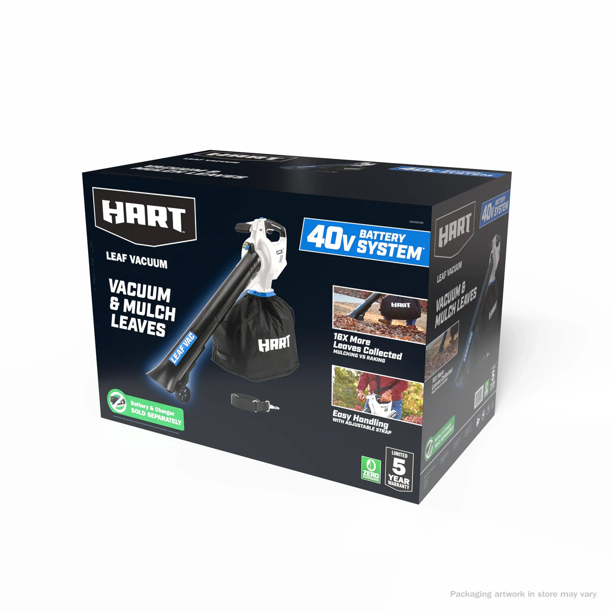 2026 NEW HART 40V Cordless Leaf Vacuum Kit, (1) 4.0Ah Lithium-Ion Battery