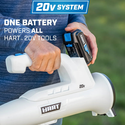 2026 NEW Hart 20-Volt 200 CFM Bazooka Blower Kit, (1) 20-Volt 2Ah Lithium-Ion Battery and Charger