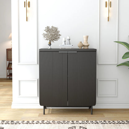 2026 NEW Vivvoo 30" Wood Nightstand Fluted Door Accent Cabinet
