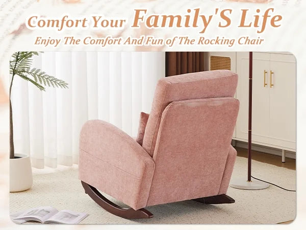 2026 NEW Ktaxon Rocking Accent Chair Glider Reading Chair Comfy Teddy Velvet Upholstered Single Sofa Rocker for Living Room, Nursery, Bedroom Beige