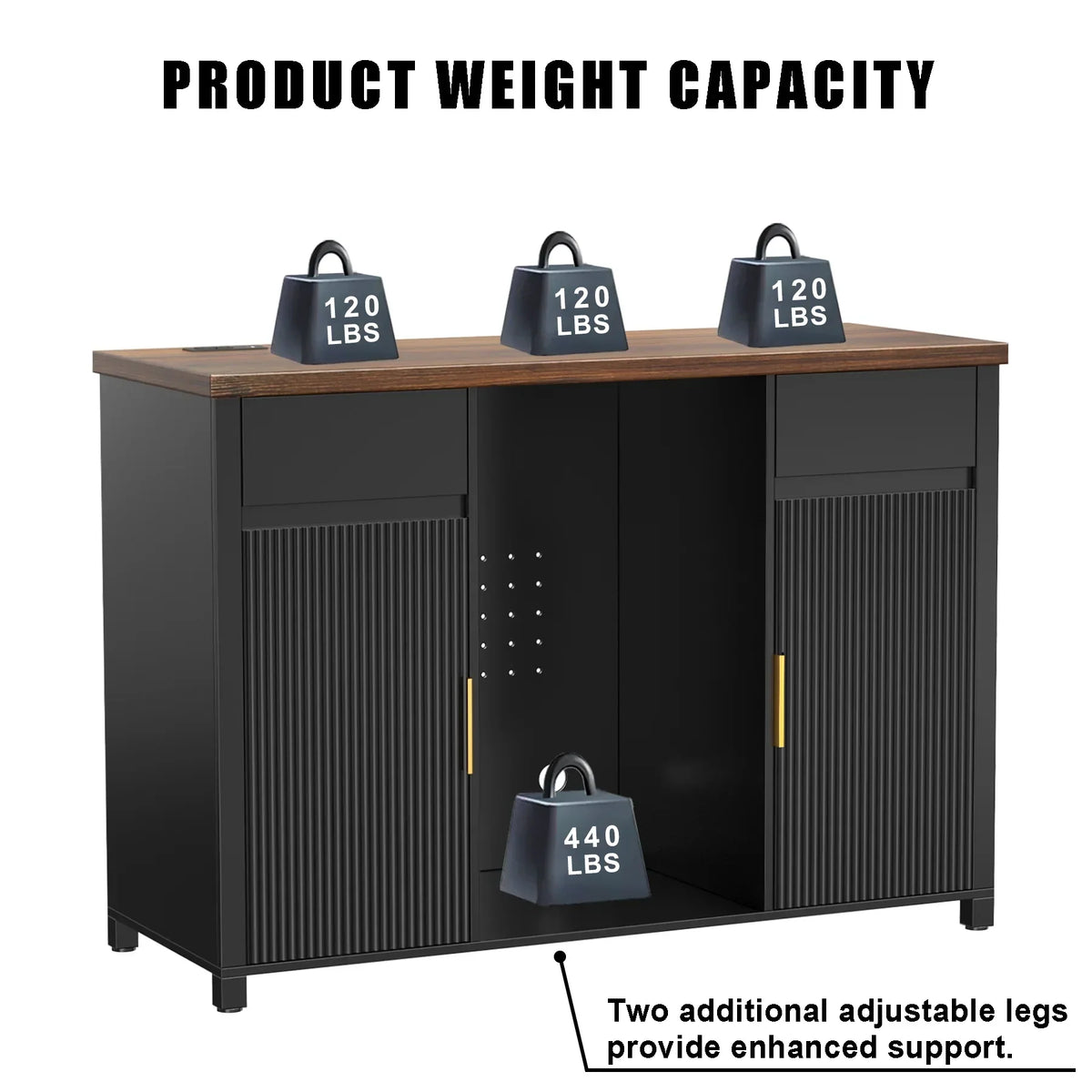 2026 NEW Coffee Bar Cabinet with Fridge Space, Mini Fridge Cabinet"Buffet Sideboard"53.2"L