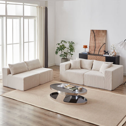 2026 NEW 104-Inch Corduroy Modular L Shaped Sectional Sofa,Luxury Floor Couch Set,Upholstered Indoor Furniture,Foam-Filled Compressed Sofa for Living Room,Bedroom,4 PC Free Combination