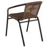 2026 NEW Emma + Oliver Indoor/Outdoor Stacking Rattan Restaurant Patio Chairs, Set of 2, Gray