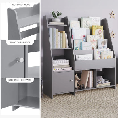2026 NEW Sturdis Kids Toy Storage Organizer With Bookshelf and White Bins