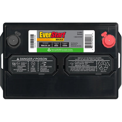 2026 NEW EverStart Maxx Lead Acid Automotive Battery, Group Size 34 12 Volt, 800 CCA