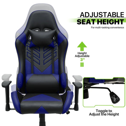 2026 NEW Magshion Ergonomic Gaming Chair, Comfortable Gaming Chair, Computer Chair Leather Desk Chair Adjustable Swivel Gaming Office Chair, Blue