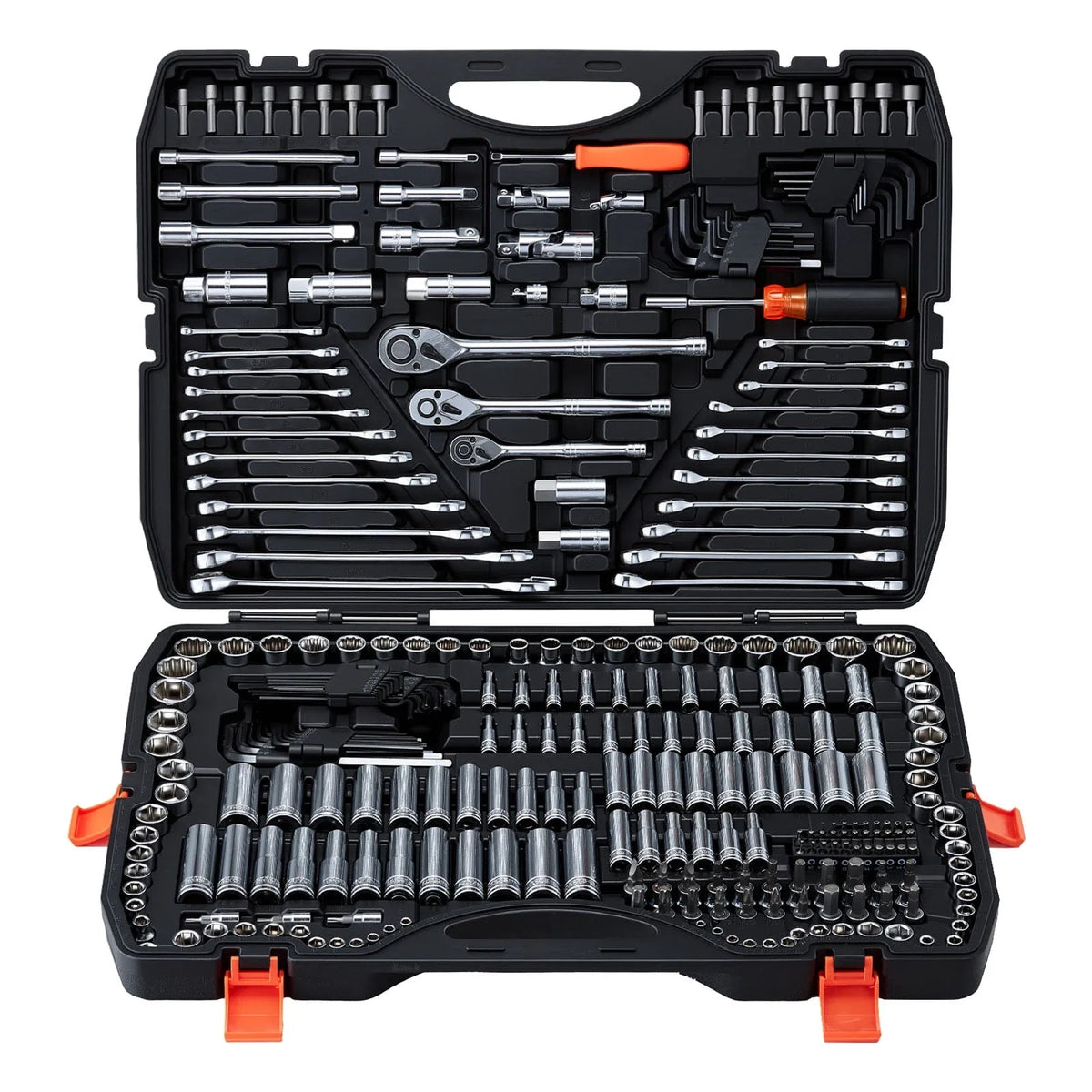 2026 NEW KFFKFF Mechanics Tool Set, 308-Piece Mechanic Tool Kit, 1/4 in, 3/8 in, and 1/2 in Drive, SAE and Metric Socket Set, Wrenches, Screwdriver Bits, Accessories, and Storage Case