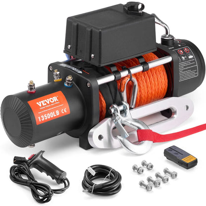 2026 NEW VEVOR Electric Winch Truck 13,500 lb Synthetic Rope Waterproof Remote Control