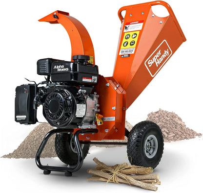 2026 NEW SuperHandy Mini Wood Chipper Shredder Mulcher Heavy Duty 7HP Compact Design 3" Inch Max Capacity