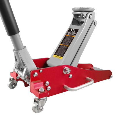2026 NEW BIG RED AT815016LR Torin Hydraulic Low Profile Aluminum and Steel Racing Floor Jack with Dual Piston Quick Lift Pump, 1.5 Ton (3,000 lb) Capacity, Red