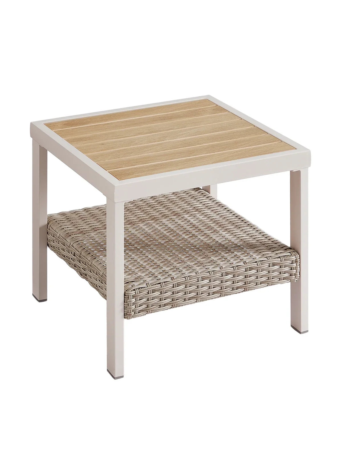 2026 NEW SONGMICS HOME Sencillo Collection - Outdoor Steel Side Table, bone color