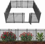Petorldog Decorative Garden Fence Metal Dog Fence Outdoor for Yard, 36ft (L) x 40in (H), 14 Panels + 2 Gates, No Dig, 40 / 24 Panels